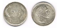 Dänemark 25 Öre Dänemark 1874, 25 Öre, Christian IX., Erhaltung siehe scan!