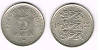 Estland 3 Marka Estland Kursmünze, 5 Mark 1922, Erhaltung siehe Scan