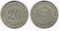 Deutsches Kaiserreich 20 Pfennig Kaiserreich, Kursmünze 20 Pfennig, 1892 A, Erhaltung siehe Scan!
