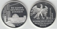 BRD 10 DM 10 DM, 10 Jahre Deutsche Einheit, PP (Spiegelglanz), 2000 G, in Kapsel!
