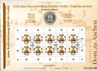 BRD 10 DM Deutschland, Numisblatt 1/2000 mit 10-Mark-Münze Karl der Große / Dom zu Aachen