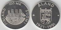 Finnland 100 Markaa Finnland 1991, Segelschiff - 70 Jahre Aland, 100 Markaa, siehe Scan