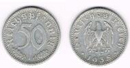 Drittes Reich 50 Pfennig Drittes Reich, Kursmünze 50 Pfennig 1935 F, Aluminium!