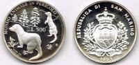 San Marino 500 Lire San Marino, Silbermünze "Bedrohte Tiere - Iltis" siehe Scan