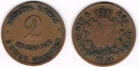 Sachsen-Coburg und Gotha 2 Pfennig Sachsen-Coburg u. Gotha, Herzog Ernst, Kursmünze 2 Pfennig (Scheidemünze)