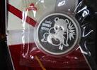 China Medaille - 1 Unze Unze Silber, Medaille Panda - Munich International Coin Show 1991 mit Box, RAR -