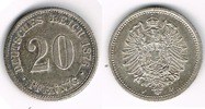 Deutsches Kaiserreich 20 Pfennig Kaiserreich, Kursmünze 20 Pfennig, 1876 F, Erhaltung siehe Scan!