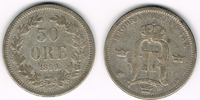 Schweden 50 Öre Schweden 1899, 50 Öre, Oskar II., Erhaltung siehe Scan!