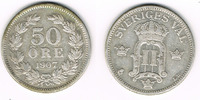 Schweden 50 Öre Schweden 1907, 50 Öre, Oskar II., Erhaltung siehe Scan!