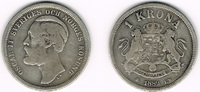 Schweden 1 Krona Schweden 1889, 1 Krone, Oskar II., Erhaltung siehe Scan!