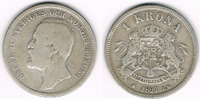 Schweden 1 Krona Schweden 1897, 1 Krone, Oskar II., Erhaltung siehe Scan!