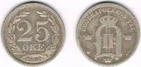 Schweden 25 Öre Schweden 1880, 25 Öre, Oskar II., Erhaltung siehe Scan!
