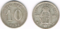 Schweden 10 Öre Schweden 1894, 10 Öre, Oskar II., Erhaltung siehe Scan!