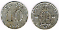 Schweden 10 Öre Schweden 1887, 10 Öre, Oskar II., Erhaltung siehe Scan!