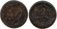 Griechenland 2 Lepta Griechenland, 2 Lepta 1878, König Georg, Erhaltung siehe Scan!