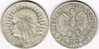 Polen 10 Zloty Polen, Kursmünze 10 Zlotych 1936, Königin Jadwiga! Erhaltung siehe Scan
