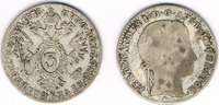 Haus Habsburg - Österreich-Ungarn 3 Kreuzer Ferdinand I., 3 Kreuzer 1836, Erhaltung siehe Scan!