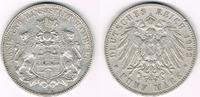 Hamburg 5 Mark Kaiserreich, Hamburg, 5 Mark 1902 J, Stadtwappen, Erhaltung siehe Scan!