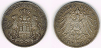 Hamburg 5 Mark Kaiserreich, Hamburg, 5 Mark 1899 J, Stadtwappen, Siehe Scan!