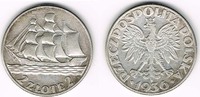 Polen 2 Zloty Polen, Kursmünze 2 Zlotych 1936, Segelschiff! Erhaltung siehe Scan