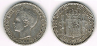 Spanien 50 Centimos Spanien 1900, Alfonso XVIII., 50 Centimos, Erhaltung siehe Scan!