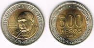 Chile 500 Pesos 2000 Chile, Kursmünze 500 Pesos, siehe Scan vorzüglich b... 3,50 EUR Differenzbesteuert nach §25a UStG zzgl. 6,00 EUR Versand