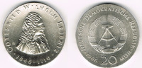 Deutsche Demokratische Republik 20 Mark DDR, Gedenkmünze 20 Mark "Gottfried Wilhelm Leibniz", Erhaltung siehe