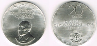 Deutsche Demokratische Republik 20 Mark DDR, Gedenkmünze 20 Mark "Freiherr vom Stein", Erhaltung siehe Scan!