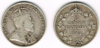 Kanada 5 Cents Kanada 1910, Kursmünze 5 Cent, Edward VII., -