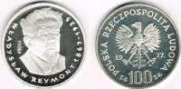 Polen 100 Zloty - Probe Polen 1977, "Silber Probe - Wladyslaw Reymont", PP, siehe Scan