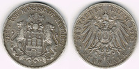 Hamburg 5 Mark Kaiserreich, Hamburg, 5 Mark 1902 J, Stadtwappen, Erhaltung siehe Scan!