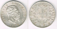 Italien 5 Lire Italien, Kursmünze 5 Lire 1870, Vittorio Emanuele II., Erhaltung siehe Scan