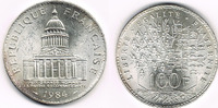 Frankreich 100 Francs Frankreich, Silbermünze 100 Francs 1984, Baum / Pantheon, Erhalt siehe Scan
