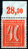 Deutsches Reich 40 Pfennig Deutsches Reich, Mi.-Nr. 182 POR, Freimarken:Ziffern, Arbeiter, Posthorn -