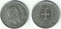 Italien 1 Lira Italien, Kursmünze 1 Lira 1867, Vittorio Emanuele II., Erhaltung siehe Scan