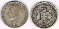 Griechenland 1 Drachme Griechenland, 1 Drachme 1883, Georg I., Erhaltung siehe Scan!