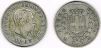 Italien 1 Lira Italien, Kursmünze 1 Lira 1863, Vittorio Emanuele II., Erhaltung siehe Scan