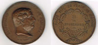 Spanien Bronzemedaille Spanien 1861, Bronzemedaille, 45 mm, Salustiano de Olozaga, Erhaltung siehe Scan