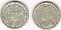 Niederlande 25 Cents Niederlade 1919, Wilhelmina, 25 Cent, Erhaltung siehe Scan!