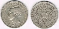 Deutsches Kaiserreich - Hessen 5 Mark Hessen, Ernst Ludwig, 5 Mark 1898, sehr schön (ss), siehe Scan, selten!
