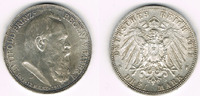 Bayern 3 Mark Kaiserreich, Bayern 3 Mark 1911 D, Luitpold, siehe Scan!