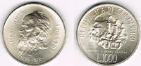 San Marino 1000 Lire San Marino 1981, 1000 Lire, "Leo Tolstoi", Erhaltung siehe Scan!