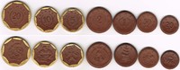 Notmünzen Freistaat Sachsen 20 Pfennig bis 10 Mark (7 Münzen) Sachsen, Komplette Serie Notgeldmünzen 1921 (Böttger-Steinzeug), Beispielbild