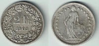 Schweiz 2 Franken Schweiz, Kursmünze Silber, 2 Franken 1903 B, Erhaltung siehe Scan!