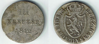 Nassau 3 Kreuzer Nassau, Friedrich August u. Friedrich Wilhelm, Kursmünze 3 Kreuzer 1825