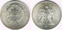 Frankreich 50 Francs Frankreich, Silbermünze 50 Francs 1977, Herkules-Gruppe, Erhaltung siehe Scan