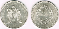 Frankreich 50 Francs Frankreich, Silbermünze 50 Francs 1975, Herkules-Gruppe, Erhaltung siehe Scan