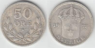Schweden 50 Öre Schweden 1912, 50 Öre, Gustav V.., Erhaltung siehe Scan!