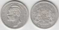 Schweden 1 Krona Schweden 1889, 1 Krone, Oskar II., Erhaltung siehe Scan!