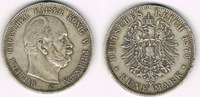 Preußen 5 Mark Preußen 5 Mark 1876 A, Wilhelm I., Erhaltung siehe Scan!